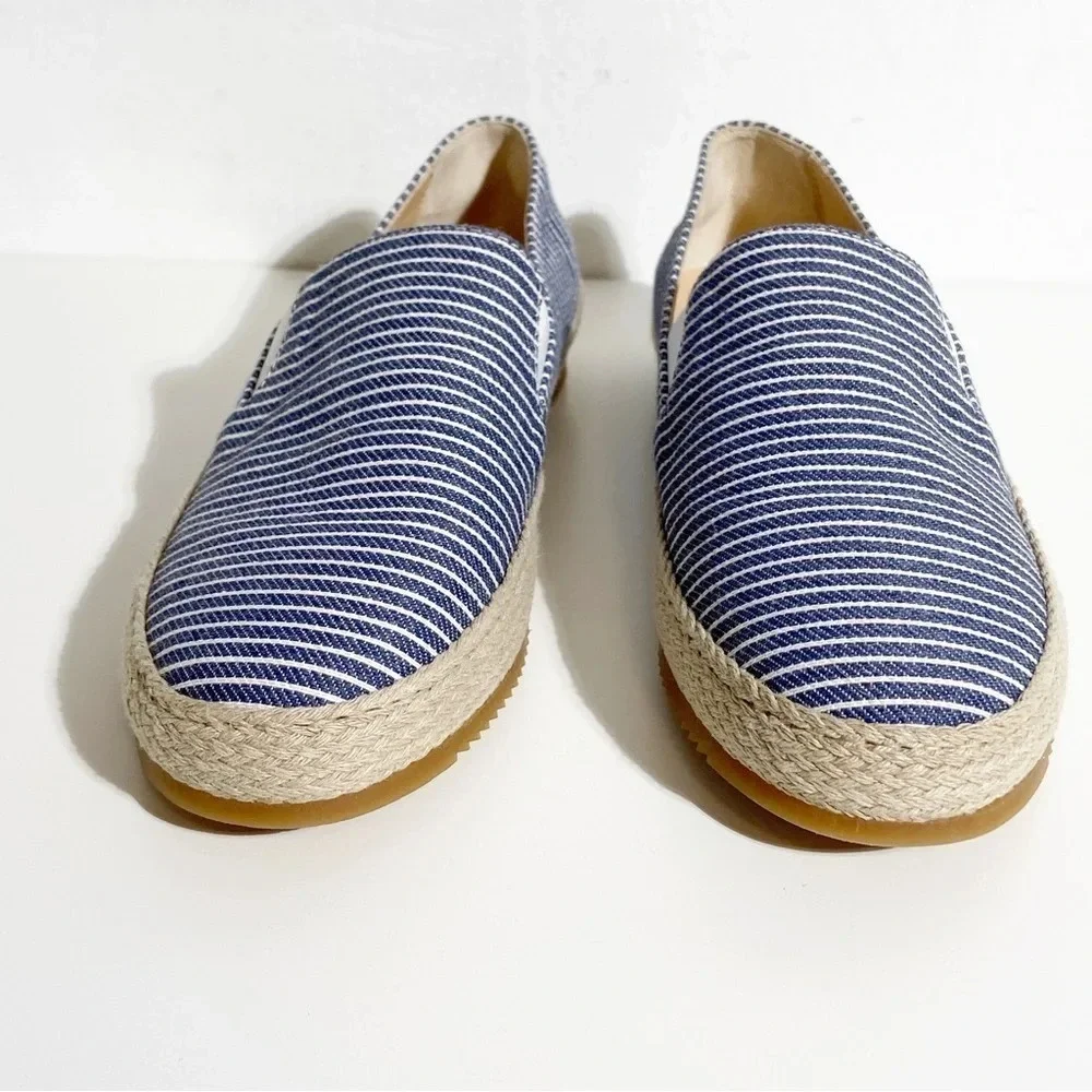 New Ron White Delilah Espadrille Loafer in Denim Stripe size 36